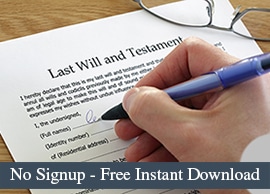 Hand writing on a will form